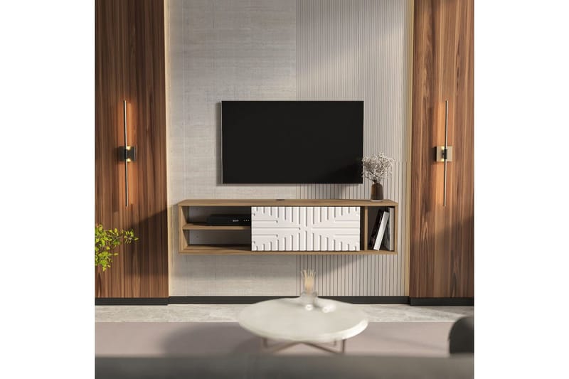 Saller Tv-bänk 140 cm - Valnöt/Vit - Möbler - Vardagsrum - Tv-möbler & mediamöbler - Tv-bänkar