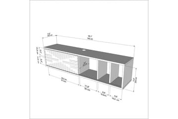 Saller Tv-bänk 140 cm - Valnöt/Vit - Möbler - Vardagsrum - Tv-möbler & mediamöbler - Tv-bänkar