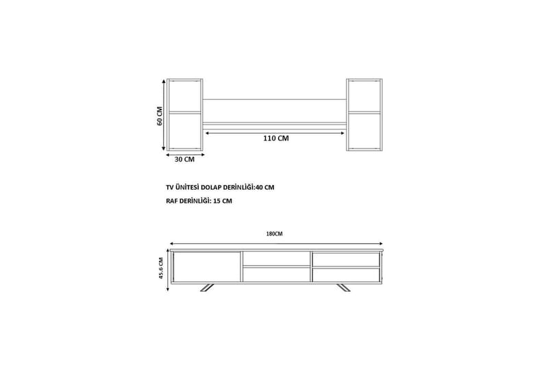 Seyra Tv-stativ 45 cm - Vit/Ek - Möbler - Vardagsrum - Tv-möbler & mediamöbler - Tv-väggfästen & mediastativ - Tv stativ & väggfästen