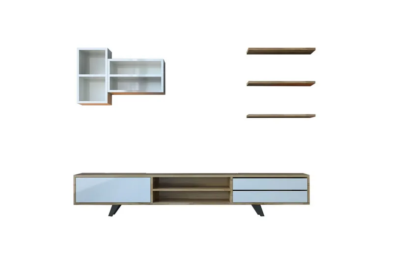 Seyra Tv-stativ 45 cm, Vit/Ek