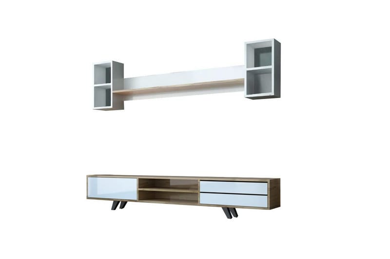 Seyra Tv-stativ 45 cm - Vit/Ek - Möbler - Vardagsrum - Tv-möbler & mediamöbler - Tv-väggfästen & mediastativ - Tv stativ & väggfästen