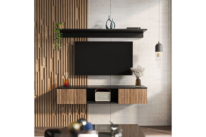 Sovric Tv-bänk 140 cm - Natur/Svart - Möbler - Vardagsrum - Tv-möbler & mediamöbler - Tv-bänkar