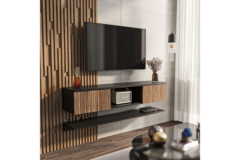 Sovric Tv-bänk 140 cm - Natur/Svart - Möbler - Vardagsrum - Tv-möbler & mediamöbler - Tv-bänkar