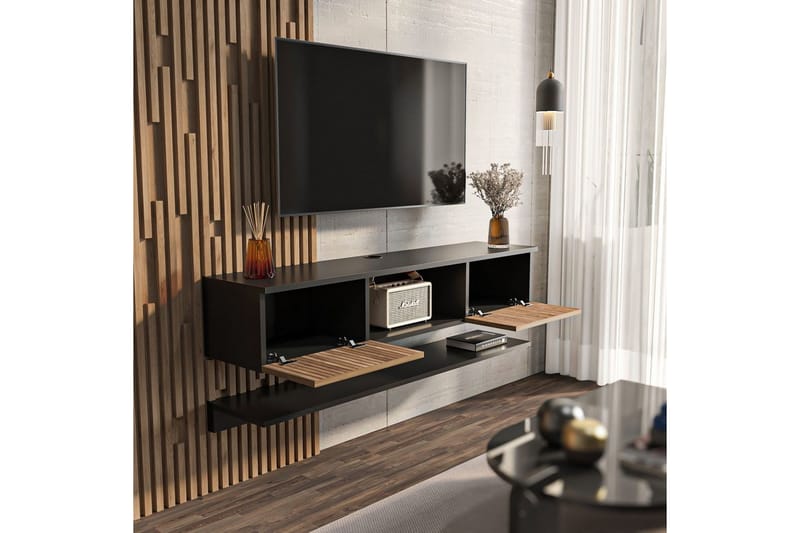 Sovric Tv-bänk 140 cm - Natur/Svart - Möbler - Vardagsrum - Tv-möbler & mediamöbler - Tv-bänkar