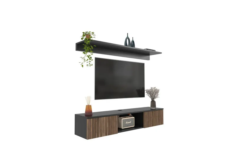 Sovric Tv-bänk 140 cm, Natur/Svart