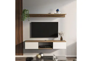 Sovric Tv-bänk 140 cm - Valnöt/Vit - Möbler - Vardagsrum - Tv-möbler & mediamöbler - Tv-bänkar