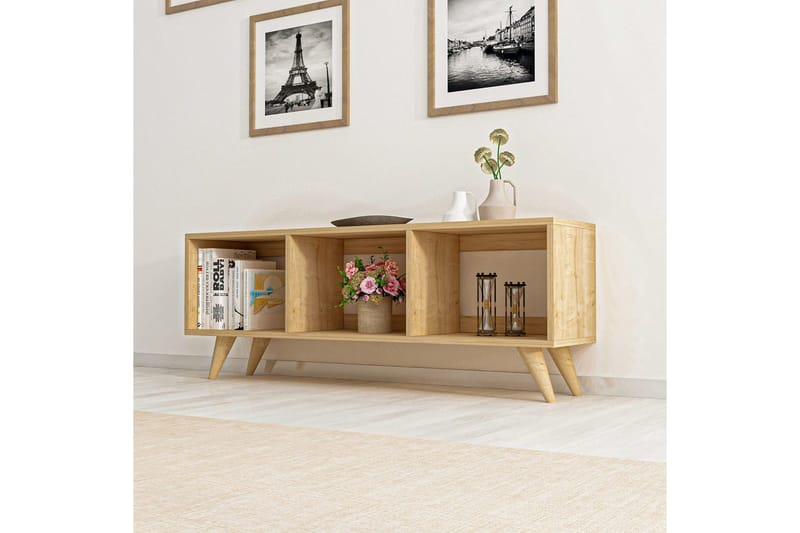 Springhill Golvstående Tv-bänk 120 cm med Förvaring i Målat Trä - Beige - Möbler - Vardagsrum - Tv-möbler & mediamöbler - Tv-bänkar
