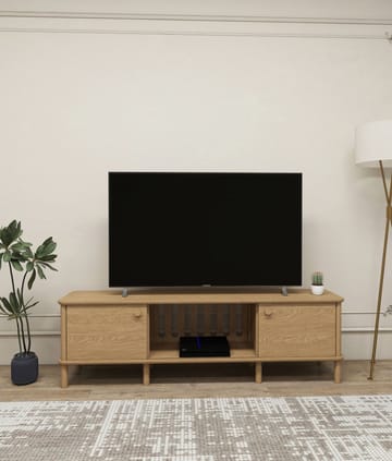 Sunira TV-bänk 160 cm med Förvaring i Ek - Brun - Möbler - Vardagsrum - Tv-möbler & mediamöbler - Tv-bänkar