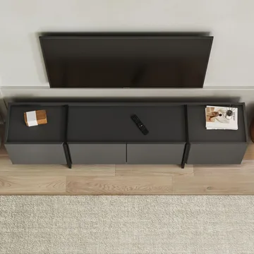 Sylvenn TV-bänk 180 cm - Antracit/Svart - Möbler - Vardagsrum - Tv-möbler & mediamöbler - Tv-bänkar