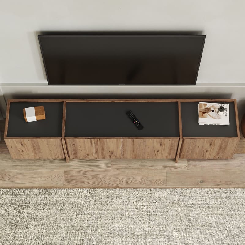 Sylvenn TV-bänk 180 cm - Atlantic Pine och Anthracite - Möbler - Vardagsrum - Tv-möbler & mediamöbler - Tv-väggfästen & mediastativ - Tv stativ & väggfästen