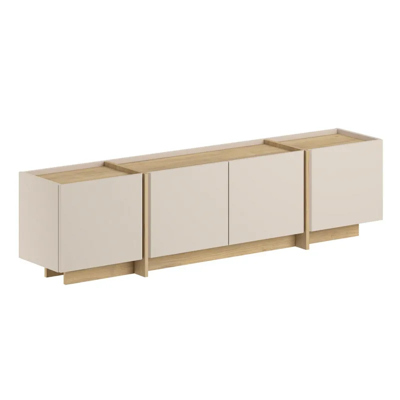 Sylvenn Tv Bänk 180 cm med Förvaring i Ek, Sandbeige