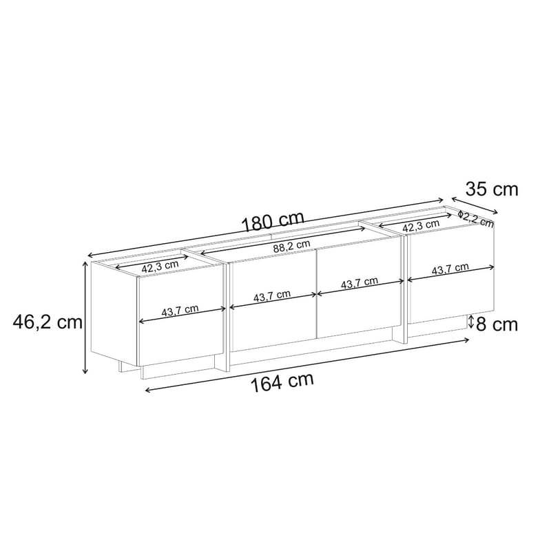 Sylvenn TV-bänk 180 cm - Travertin - Möbler - Vardagsrum - Tv-möbler & mediamöbler - Tv-väggfästen & mediastativ - Tv stativ & väggfästen