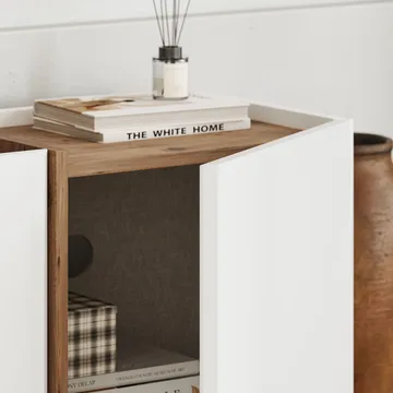 Sylvenn TV-bänk 180 cm - Vitt och Atlantic Pine - Möbler - Vardagsrum - Tv-möbler & mediamöbler - Tv-bänkar