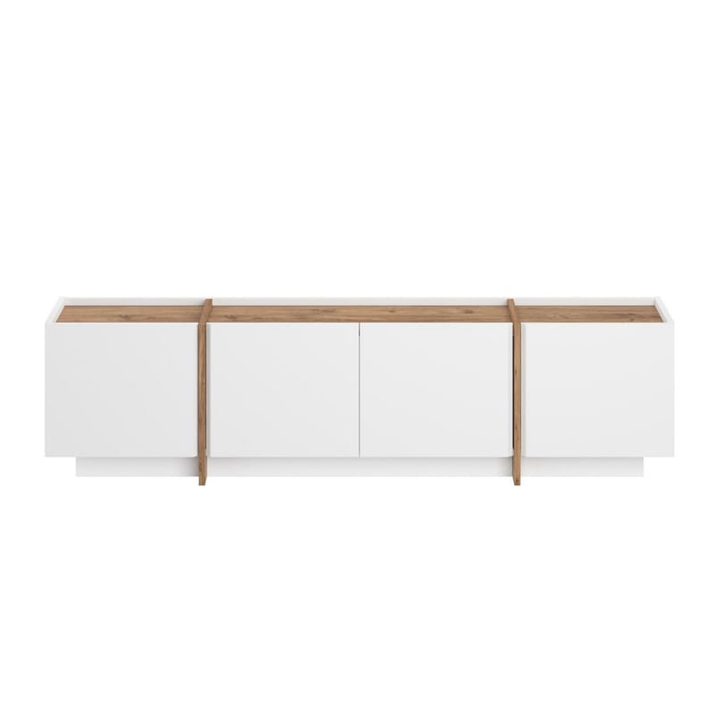 Sylvenn TV-bänk 180 cm - Vitt och Atlantic Pine - Möbler - Vardagsrum - Tv-möbler & mediamöbler - Tv-väggfästen & mediastativ - Tv stativ & väggfästen