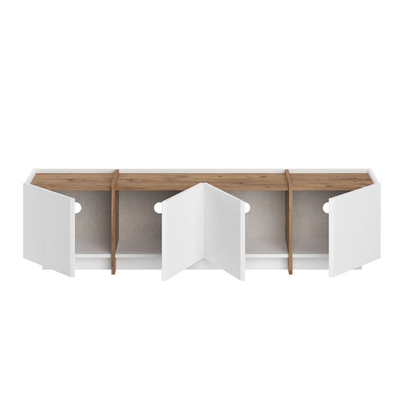 Sylvenn TV-bänk 180 cm - Vitt och Atlantic Pine - Möbler - Vardagsrum - Tv-möbler & mediamöbler - Tv-väggfästen & mediastativ - Tv stativ & väggfästen