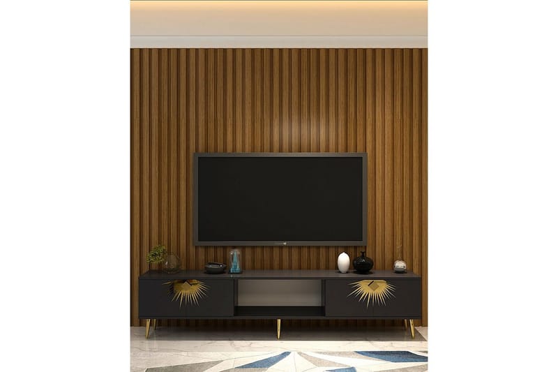 Tari Tv-bänk 150 cm - Antracit/Guld - Möbler - Vardagsrum - Tv-möbler & mediamöbler - Tv-bänkar