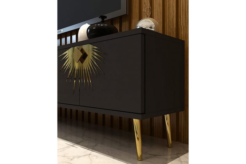 Tari Tv-bänk 150 cm - Antracit/Guld - Möbler - Vardagsrum - Tv-möbler & mediamöbler - Tv-bänkar