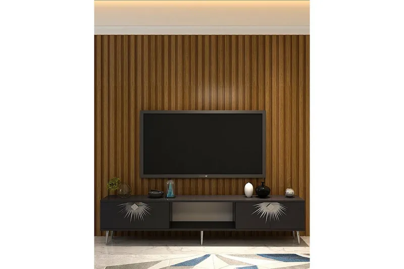 Tari Tv-bänk 150 cm - Antracit/Silver - Möbler - Vardagsrum - Tv-möbler & mediamöbler - Tv-bänkar