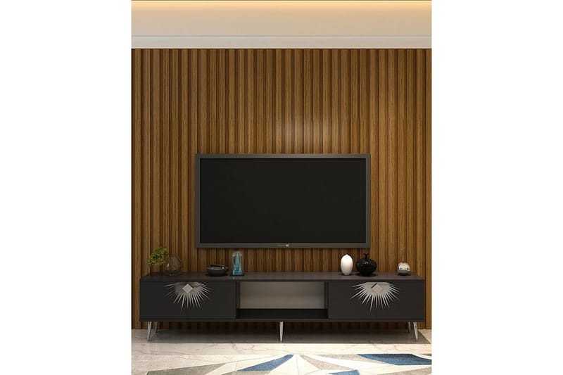 Tari Tv-bänk 150 cm - Antracit/Silver - Möbler - Vardagsrum - Tv-möbler & mediamöbler - Tv-bänkar