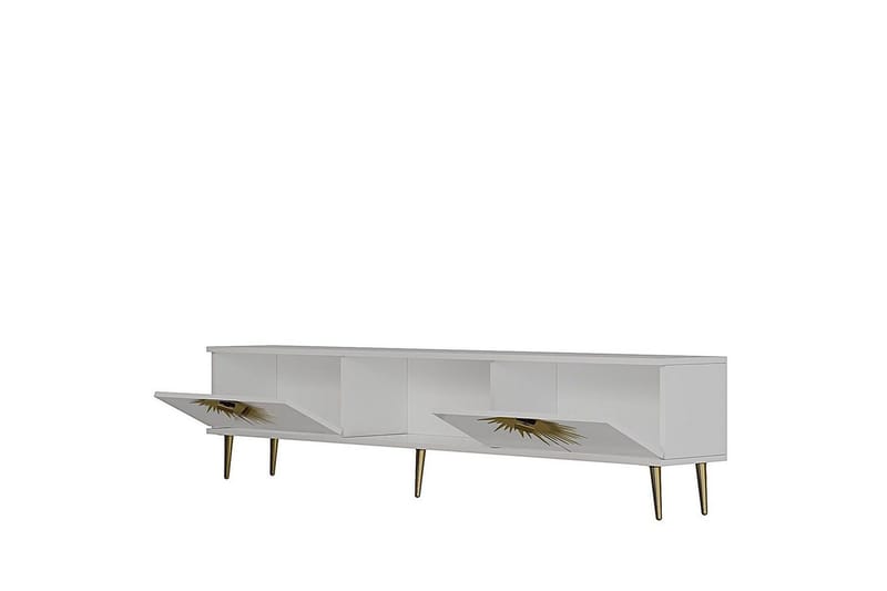 Tari Tv-bänk 150 cm - Vit/Guld - Möbler - Vardagsrum - Tv-möbler & mediamöbler - Tv-bänkar