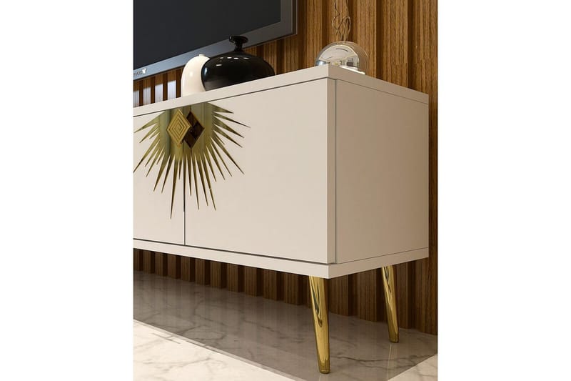 Tari Tv-bänk 150 cm - Vit/Guld - Möbler - Vardagsrum - Tv-möbler & mediamöbler - Tv-bänkar