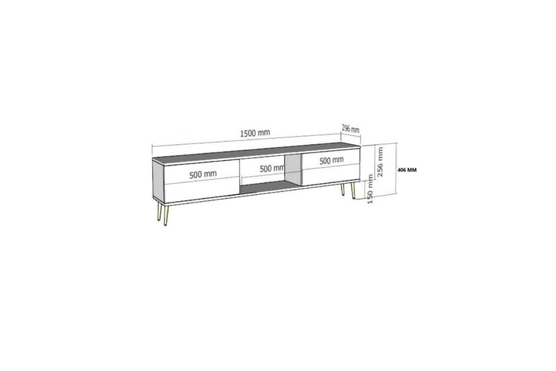 Tari Tv-bänk 150 cm - Vit/Silver - Möbler - Vardagsrum - Tv-möbler & mediamöbler - Tv-bänkar