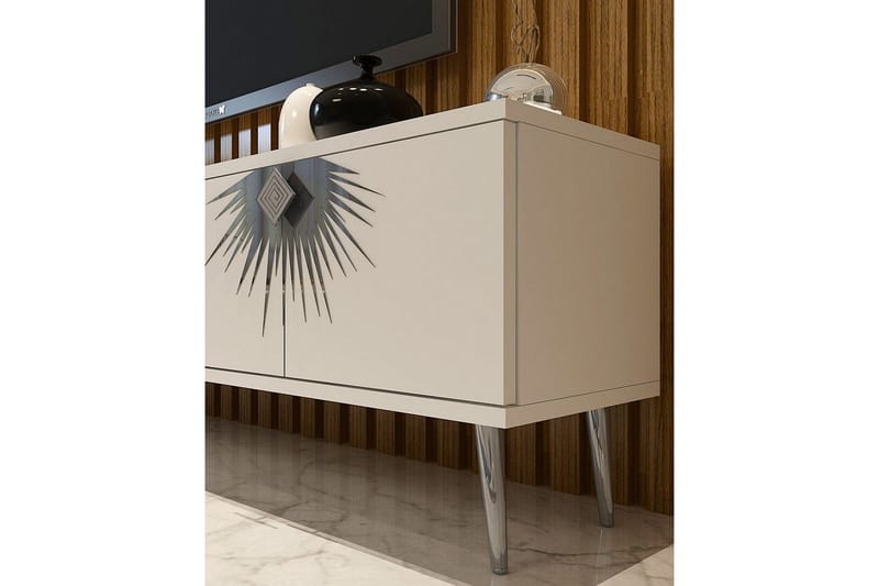 Tari Tv-bänk 150 cm - Vit/Silver - Möbler - Vardagsrum - Tv-möbler & mediamöbler - Tv-bänkar