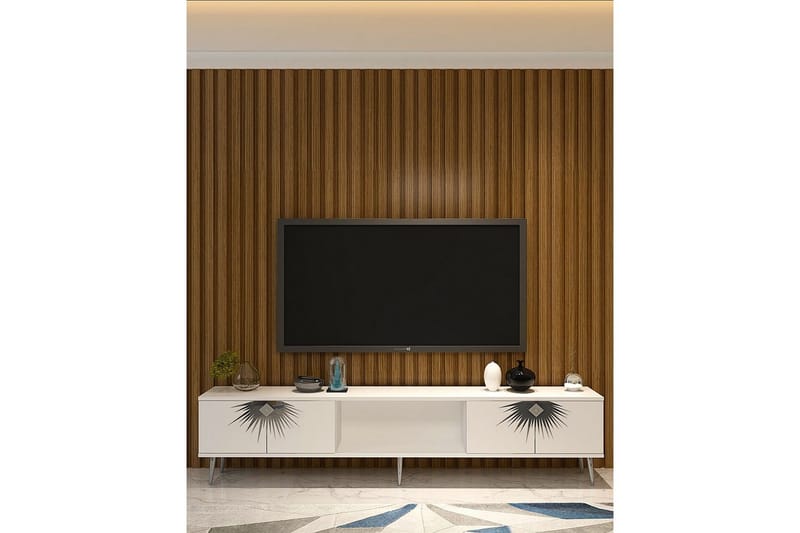 Tari Tv-bänk 150 cm - Vit/Silver - Möbler - Vardagsrum - Tv-möbler & mediamöbler - Tv-bänkar