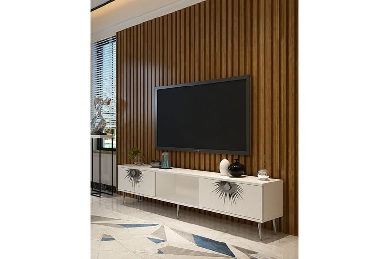 Tari Tv-bänk 150 cm - Vit/Silver - Möbler - Vardagsrum - Tv-möbler & mediamöbler - Tv-bänkar