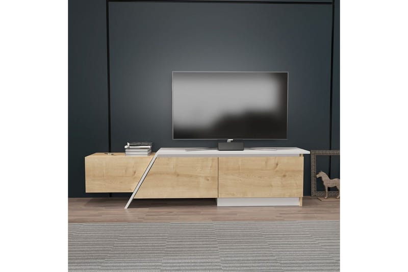 Tavros Tv-bänk 180 cm - Ek/Vit - Möbler - Vardagsrum - Tv-möbler & mediamöbler - Tv-bänkar