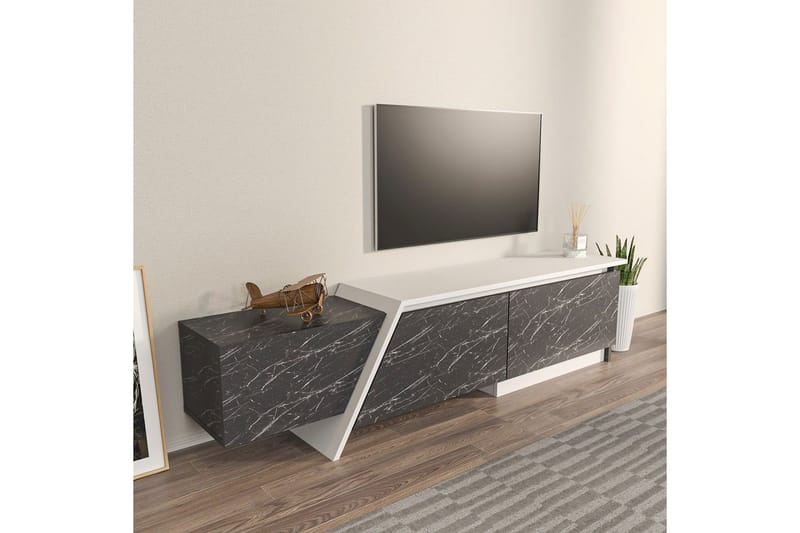 Tavros Tv-bänk 180 cm - Grå/Vit - Möbler - Vardagsrum - Tv-möbler & mediamöbler - Tv-bänkar