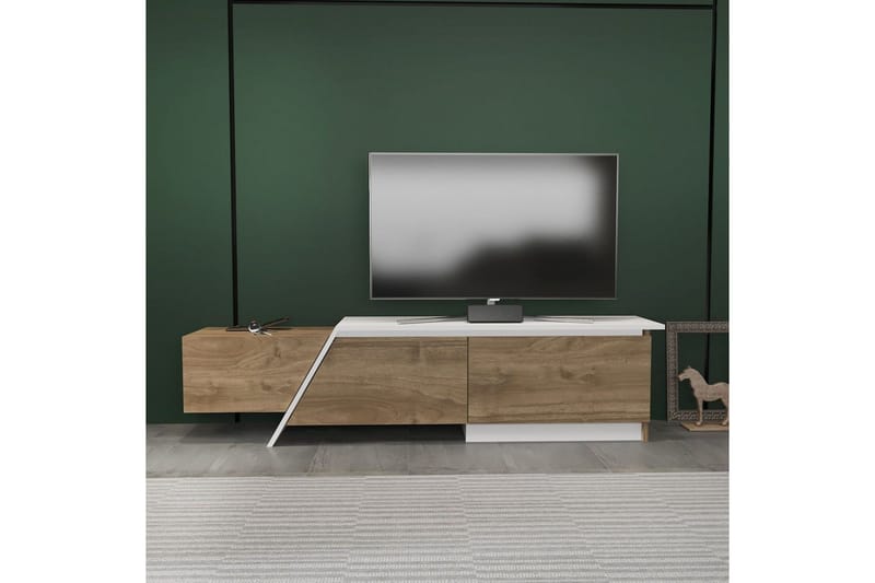 Tavros Tv-bänk 180 cm - Valnöt/Vit - Möbler - Vardagsrum - Tv-möbler & mediamöbler - Tv-bänkar