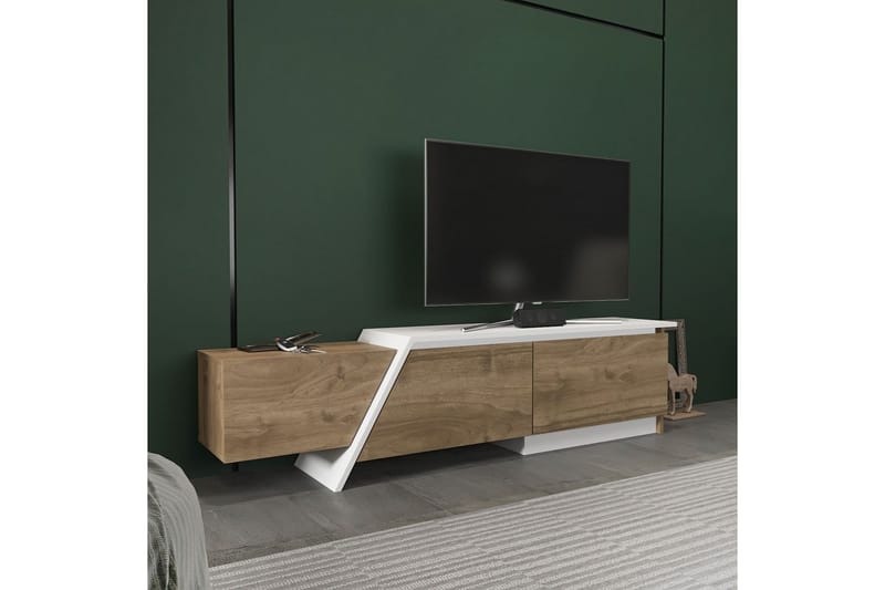 Tavros Tv-bänk 180 cm - Valnöt/Vit - Möbler - Vardagsrum - Tv-möbler & mediamöbler - Tv-bänkar
