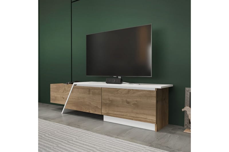 Tavros Tv-bänk 180 cm - Valnöt/Vit - Möbler - Vardagsrum - Tv-möbler & mediamöbler - Tv-bänkar