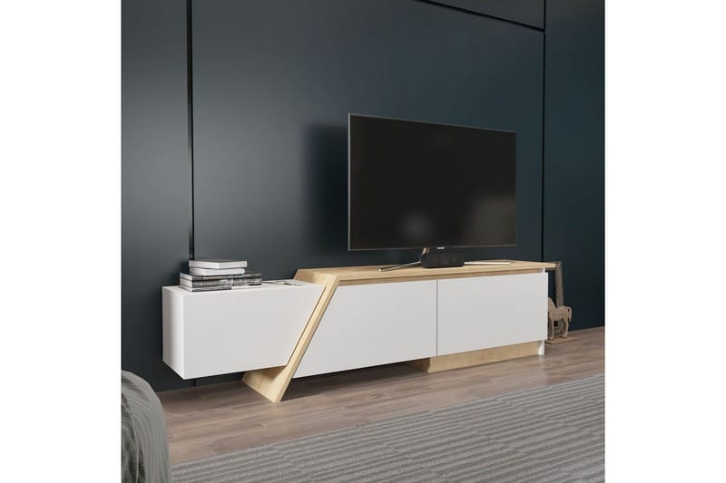 Tavros Tv-bänk 180 cm - Vit/Ek - Möbler - Vardagsrum - Tv-möbler & mediamöbler - Tv-bänkar