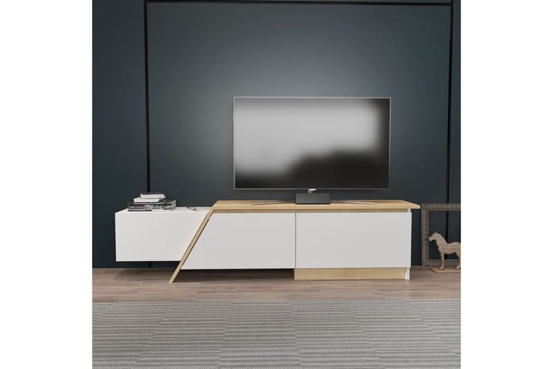 Tavros Tv-bänk 180 cm - Vit/Ek - Möbler - Vardagsrum - Tv-möbler & mediamöbler - Tv-bänkar