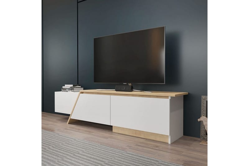 Tavros Tv-bänk 180 cm - Vit/Ek - Möbler - Vardagsrum - Tv-möbler & mediamöbler - Tv-bänkar
