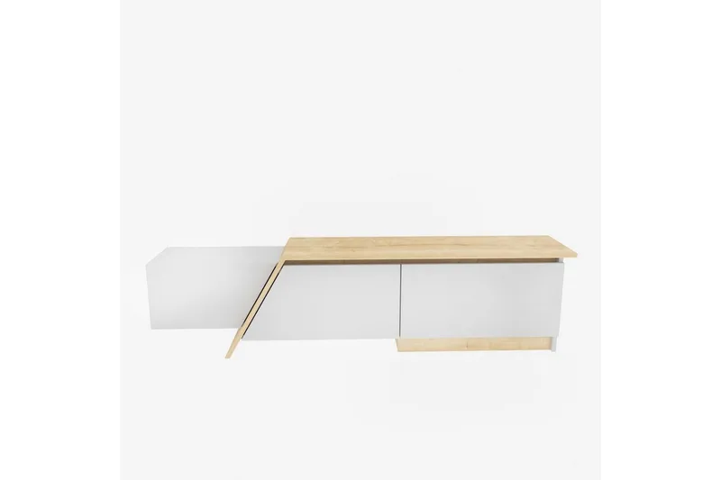 Tavros Tv-bänk 180 cm, Vit/Ek