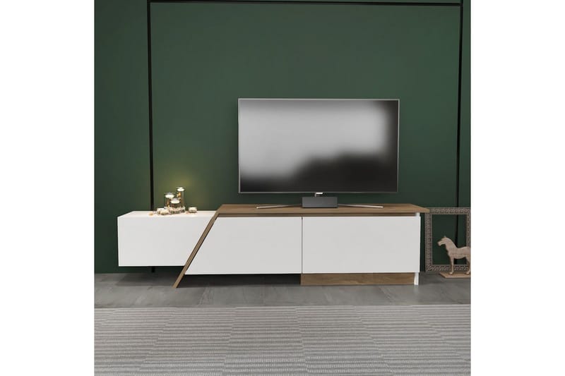 Tavros Tv-bänk 180 cm - Vit/Valnöt - Möbler - Vardagsrum - Tv-möbler & mediamöbler - Tv-bänkar