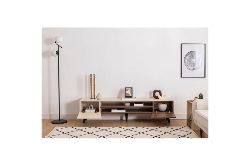 Torin Tv-bänk 180 cm - Valnöt/Beige - Möbler - Vardagsrum - Tv-möbler & mediamöbler - Tv-bänkar