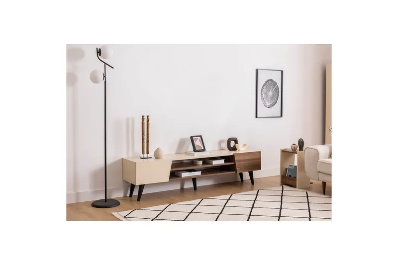 Torin Tv-bänk 180 cm - Valnöt/Beige - Möbler - Vardagsrum - Tv-möbler & mediamöbler - Tv-bänkar