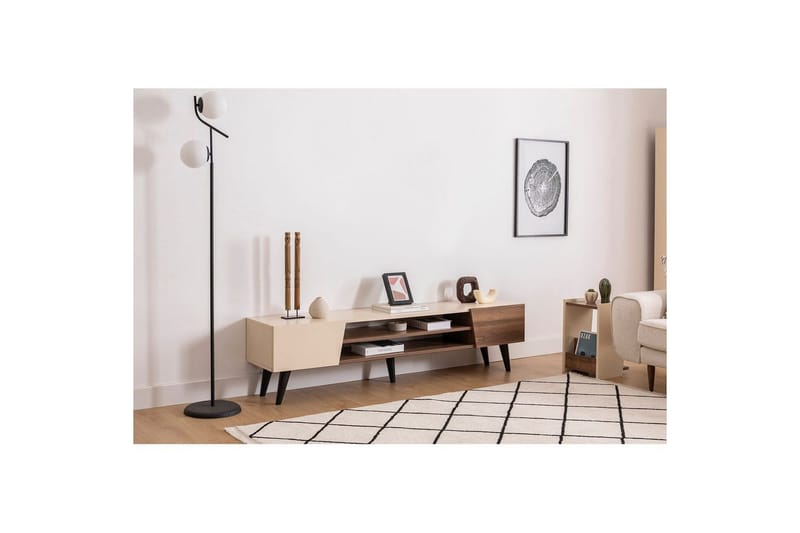 Torin Tv-bänk 180 cm - Valnöt/Beige - Möbler - Vardagsrum - Tv-möbler & mediamöbler - Tv-bänkar