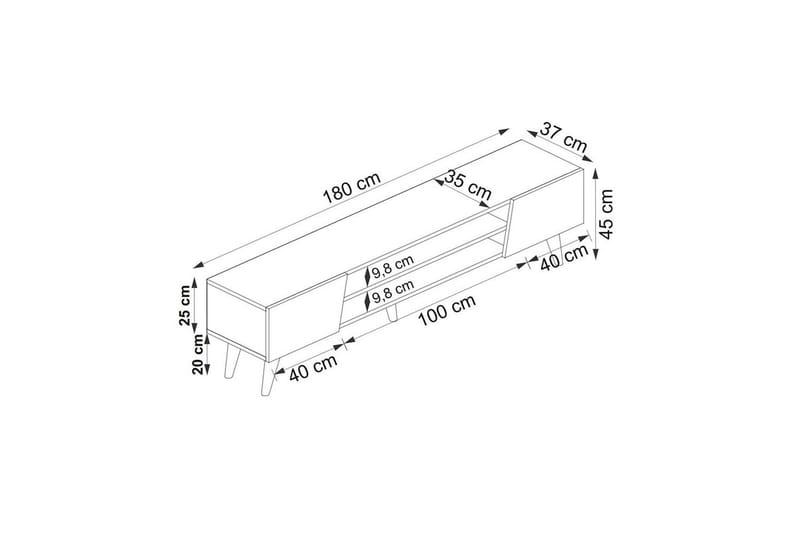 Torin Tv-bänk 180 cm - Valnöt/Beige - Möbler - Vardagsrum - Tv-möbler & mediamöbler - Tv-bänkar