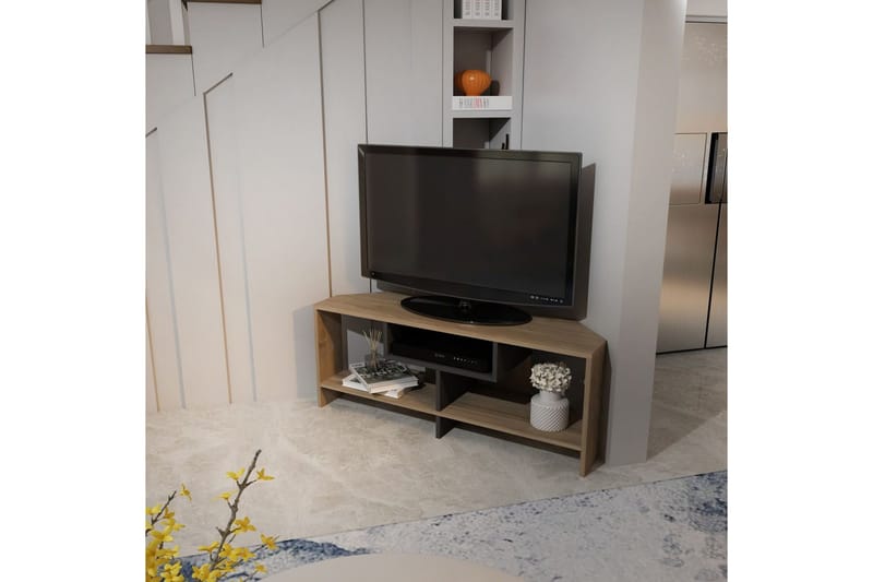 Torlin Tv-bänk 120 cm - Valnöt/Vit - Möbler - Vardagsrum - Tv-möbler & mediamöbler - Tv-bänkar