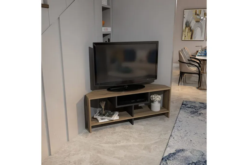 Torlin Tv-bänk 120 cm - Valnöt/Vit - Möbler - Vardagsrum - Tv-möbler & mediamöbler - Tv-bänkar