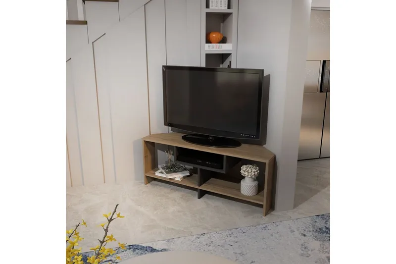 Torlin Tv-bänk 120 cm - Valnöt/Vit - Möbler - Vardagsrum - Tv-möbler & mediamöbler - Tv-bänkar