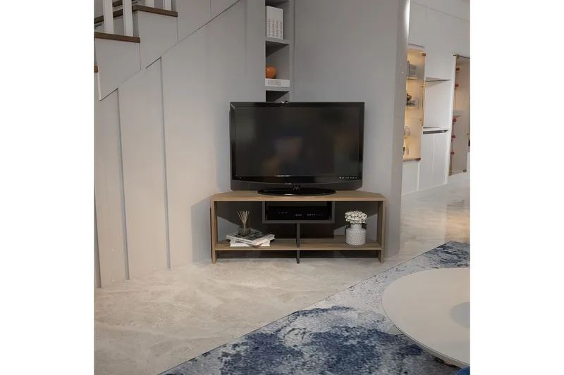 Torlin Tv-bänk 120 cm - Valnöt/Vit - Möbler - Vardagsrum - Tv-möbler & mediamöbler - Tv-bänkar