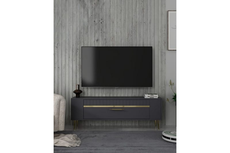 Tovren Tv-bänk 120 cm - Antracit/Guld - Möbler - Vardagsrum - Tv-möbler & mediamöbler - Tv-bänkar