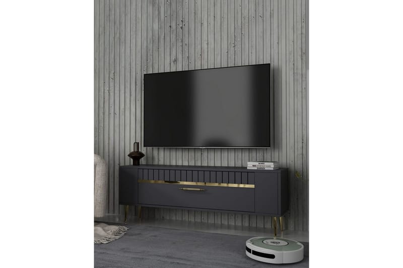 Tovren Tv-bänk 120 cm - Antracit/Guld - Möbler - Vardagsrum - Tv-möbler & mediamöbler - Tv-bänkar