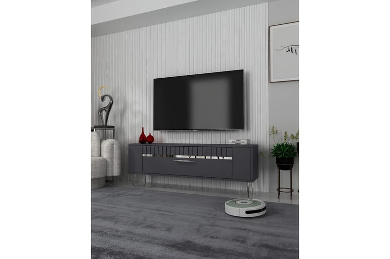 Tovren Tv-bänk 120 cm - Antracit/Silver - Möbler - Vardagsrum - Tv-möbler & mediamöbler - Tv-bänkar